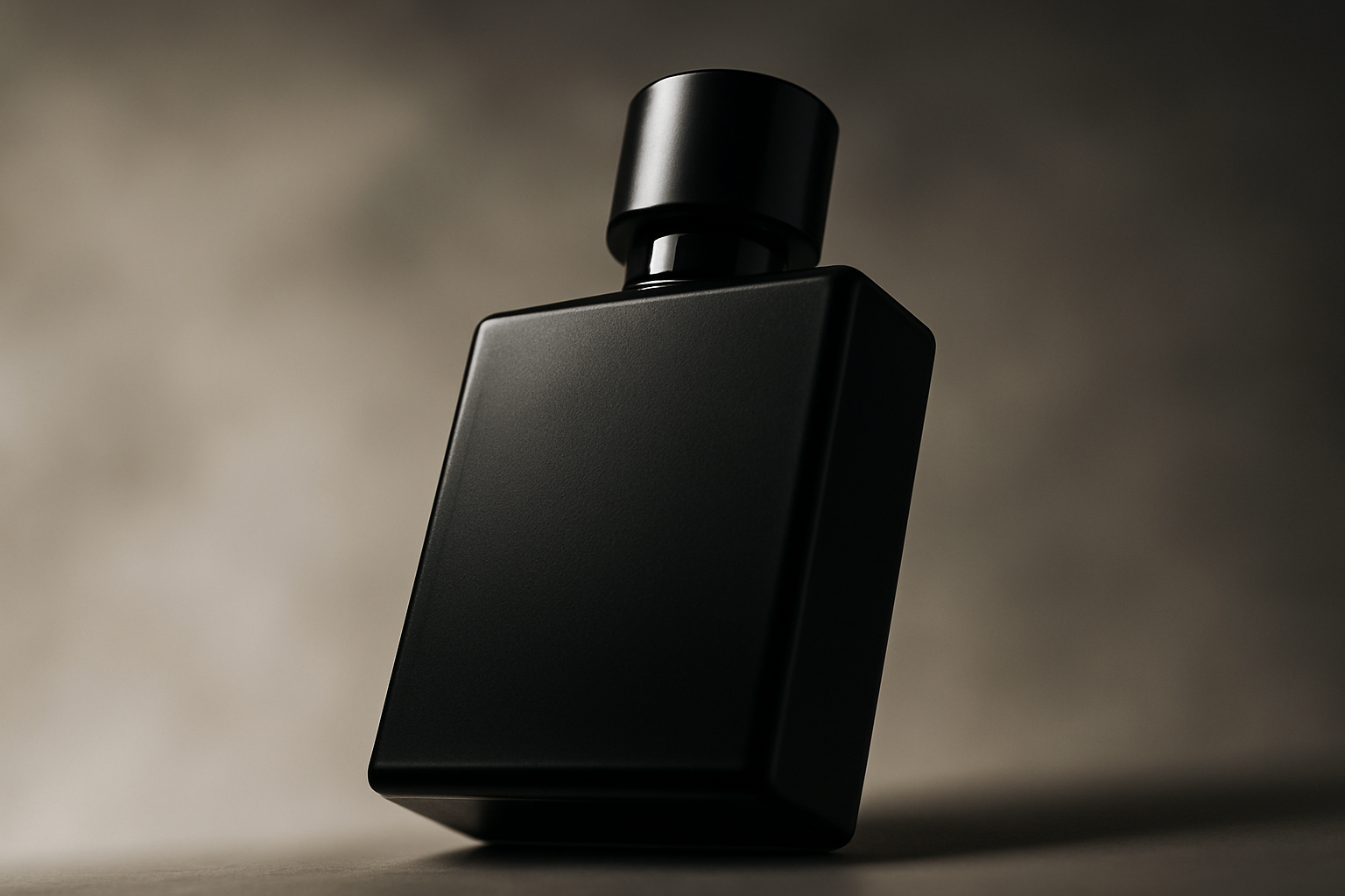 a black perfum that is taken with a perspective